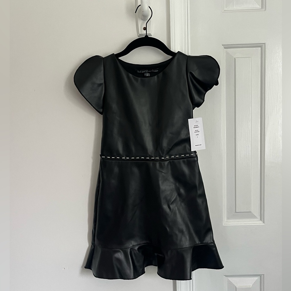 Dolls and Divas Couture Pleather Black Kids Dress